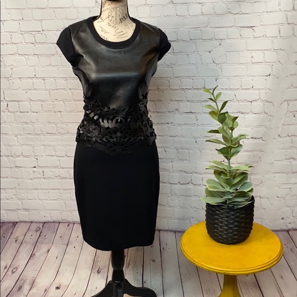 Laundry By Shelli Segal Dresses & Skirts - Laundry Shelli Segal faux leather cut out sheath